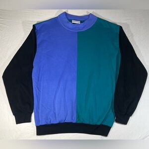 Vintage Andover Women's Sweatshirt Made in USA 80s 90s ColorBlock Size medium